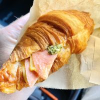 Ham, cheese and pesto croissant   at Maison des Lys Pâtisserie in Auckland