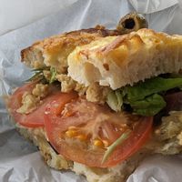 Focaccia sandwich at Maison des Lys Pâtisserie in Auckland