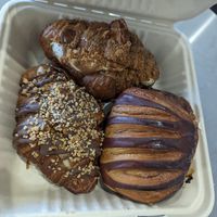 Croissants and peanut butter pain au chocoloat at Maison des Lys Pâtisserie in Auckland