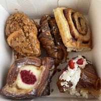 Croissants, danishes, and cinnamon roll.  at Maison des Lys Pâtisserie in Auckland
