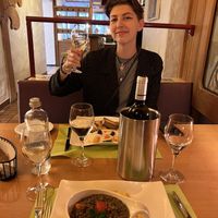 Lentil stew, tofu curry and tasty wine  at Hotel Silberhorn in Lauterbrunnen