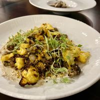 Herb Quinoa Bowl - with curried cauliflower, roasted eggplant, orange tahini and sunflower furkikake   #Veganuary at Jollity in Dayton