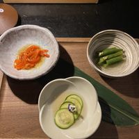 First three vegetable courses  at En Japanese Brasserie in New York City