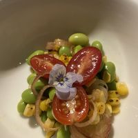 An edamame corn salad  at En Japanese Brasserie in New York City