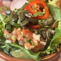 Salad and salsa   at La Papaya in Poznan