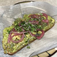 Avocado toast to-go  at Rooted and Rind in Delmar