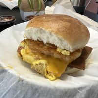 Meat and potatoes with vegan egg and bacon instead of sausage  at Rooted and Rind in Delmar