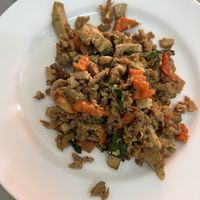 Spicy fake meat with carrots  at Khrua J St. Louis in Bangkok
