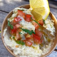 Moutabal at Croc Liban in Antibes