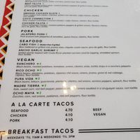 Menu at Taco Ocho in Mckinney