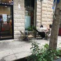Outdoor seating (there is also one more outdoor table, plus a tiny table inside. at Voilà Afrique in New York City