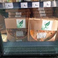 Vegan frozen pizza at El Corte Ingles Supermarket in Gran Canaria