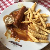 Vegan curry wurst   at Berliner Republik Die Hauptstadtkneipe in Berlin
