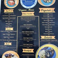 Vegan menu  at Salvadoreño in Phoenix