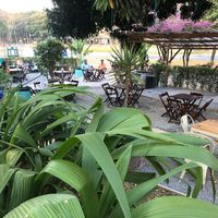 Patio seating at Primo Pobre in Brasilia