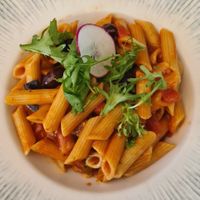 Vegan pasta at Greek Stories in Athens