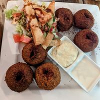 Falafel platter at Zezafoun Syrian Cuisine in Toronto