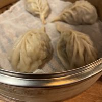 The vegan dumplings are shaped as a leaf distinguishing them clearly from the non vegan option on the menu    at Potala Momo in Leuven