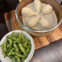 Vegan dumblings and edamame  at Potala Momo in Leuven