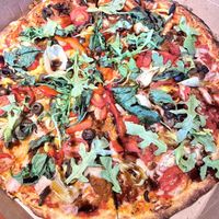 Build your own: red sauce, vegan cheese, spicy chorizo and veggies. Topped with balsamic glaze and arugula!  at Blaze Pizza in Camp Hill