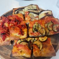 Vegan trio of pizzas  at La Fucina in Amsterdam