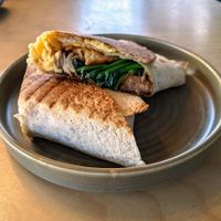 Breakfast burrito at Brew + Bake in Preston