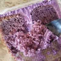 Ube cake at Loving Hut - Mira Mesa in San Diego