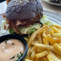 Hamburger with fries at Bone Free  in Costa Da Caparica