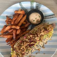 Love the hot dog  at Bone Free  in Costa Da Caparica