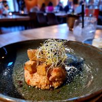 Entree: tofu on rice at Zwadderkotmolen in Oudenaarde