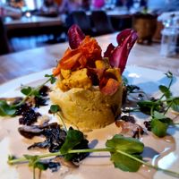 Main dish: potato mash with vegan quorn at Zwadderkotmolen in Oudenaarde