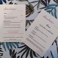 The menu, and some of the herbal teas.on the drinks menu at Natuurlekker in Sprundel