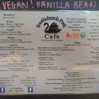 Menu 1 at Southchurch Park Cafe in Southend-on-sea