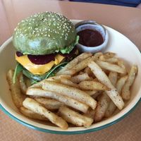 Earth burger   at Earth Cafe in Port Adelaide