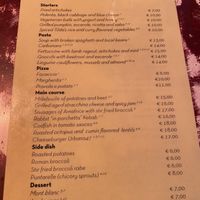 Menu as of March 2022  at Urbana 47 in Rome