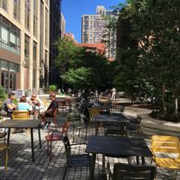Nearby mini-park on 92nd street, between 2nd and 3rd Avenues, north side of street at Vegan Deli in New York City