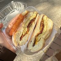 Bacon egg & cheese - comes with hash brown  at Vegan Deli in New York City