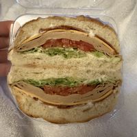 v Turkey sandwhich add v bacon  at Vegan Deli in New York City