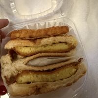 V Bacon egg and cheese with hashbrown meal   at Vegan Deli in New York City