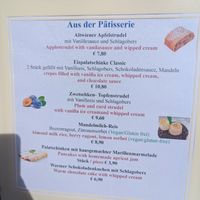 Speisekarte at Café Derbl in Hallstatt