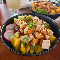 Vegan tofu poke bowl at Ohana Poke & Ice Cream in Mallorca
