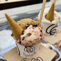 Delicious flavours - tiramisu and cherry amaretto (dairy ice-cream)   at Livanti Gelato Di Sicilia in Alicante