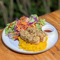 Vegan Miso Butter Tofu Steak with Mashed Pumpkin at The Plant Food  in Central Singapore