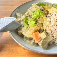 Creamy Thai Green Curry Rice at The Plant Food  in Central Singapore