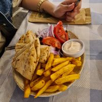 Vegan gyro plate at Agora Greek Restaurant-Bar in Kos