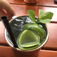 london mule: gin, ginger beer! strong and generous on gin.  at Almodo  in Baden