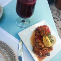 Aubergine with olive oil and garlic at Hidden Garden  in Istanbul