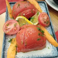 Tomatoes with rice inside (with onion and spices) at Hidden Garden  in Istanbul
