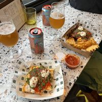 Vegan slice on left  at Square in Newcastle Upon Tyne