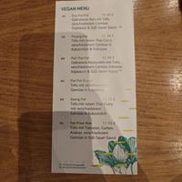 Vegan Menu at Chi Chi Thai in Frankfurt